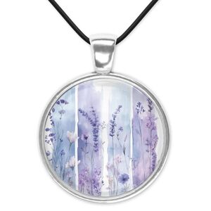 Elegant Purple Floral Pendant Necklace